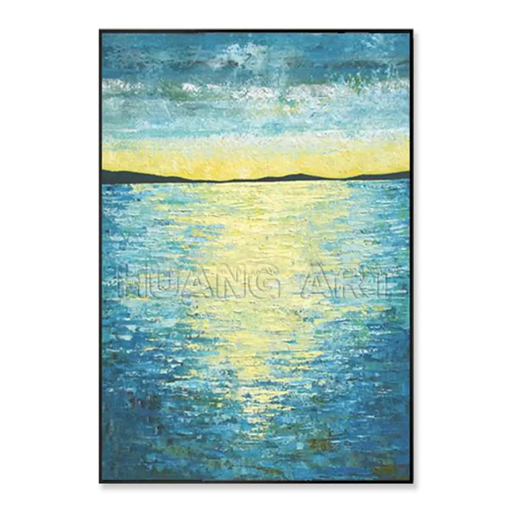 NGHỆ THUẬT trừu tượng ánh nắng mặt trời biển bức Tranh phong cảnh nghệ sĩ chuyên nghiệp vẽ tay Mặt Trời Mọc cảnh biển sơn dầu cho phòng tường trang trí
