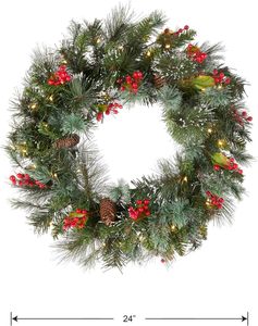 Guirlandes de Noël artificielles en PVC de 40 cm, faites à la main, avec LED, pour l'extérieur, avec guirlandes de Noël - Product Image 3