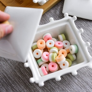 Cuencos de porcelana con tapa, tazones de cerámica con base de Bambú - Product Image 4