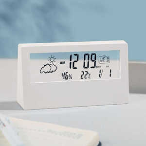 Reloj digital transparente, estación meteorológica, reloj despertador de mesa, termómetro, higrómetro, reloj doméstico inteligente - Product Image 2