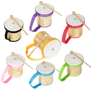 卸売IRIN Orff子供パーカッションインドタンバリンガーナボンゴカラードラムシープスキン木製ハンドドラム