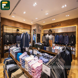 Présentoir de Vêtements Moderne Double Face pour Magasin, Structure de Suspension de Vêtements, Unité de Présentation Centrale au Sol - Product Image 1