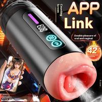 Juguetes Masturbadores Masculinos de Silicona Automáticos con Copa de Avión de Doble Cabeza y Control Inteligente Personalizado de Fábrica para Simulación de Sexo Oral
