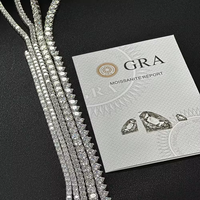 Nouveau design 2024 Collier tennis Hip Hop en argent sterling plaqué platine avec chaîne Figaro et moissanite VVS