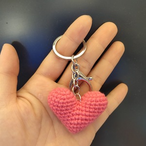New Design Heart Handmade Crochet Bag Keychain Accessories Pendant Chain Boho Decor Woven Heart Key Chains Key Rings - Product Image 4