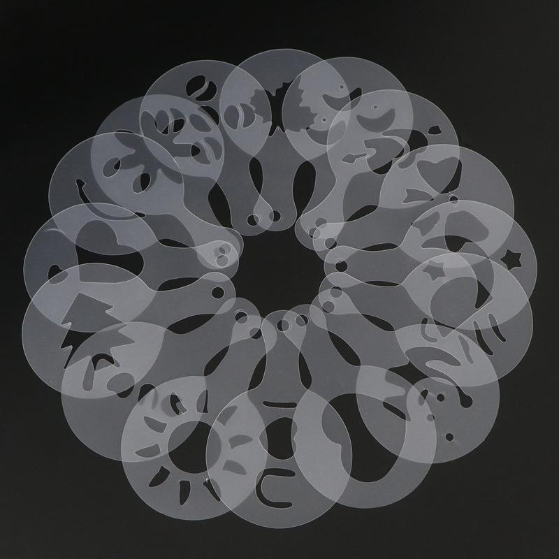 Juego de 16 moldes para impresión de café, 25g.