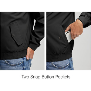 Chaqueta Varsity Casual de Lona para Hombre, Corte Ajustado, Resistente al Viento, con Cuello Alto y Cierre de Cremallera, para Primavera y Otoño, Tallas XS-XL - Product Image 6