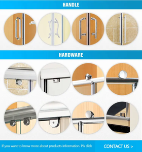 Chất lượng cao hình chữ nhật thép không gỉ khung màn hình đôi trượt Tempered Glass cửa thép không thấm nước xử lý cho khách sạn - Product Image 5