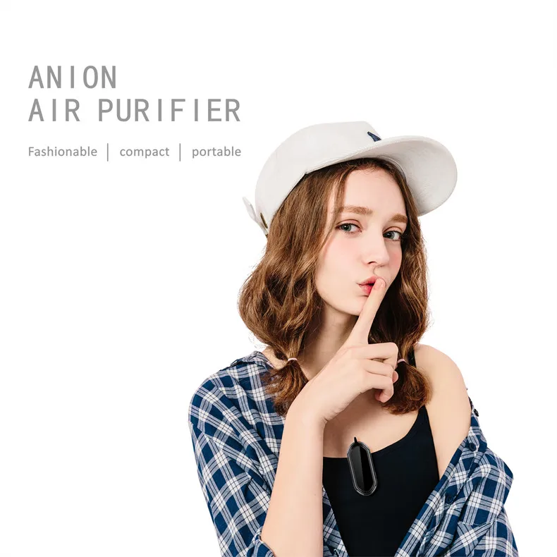 F9 wireless 120 millions negative ion anion ions ionizer necklace sterilization USB clip wearable hanging neck type air purifier
