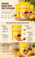 Sachet d'emballage alimentaire personnalisé pour fruits secs, format sur mesure, avec couche anti-lumière VMPET, fermeture éclair refermable en option