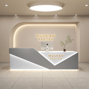 Mostrador frontal médico multiusos de lujo Escritorio Nail <span class=keywords><strong>Saon</strong></span> Mostradores de recepción a la venta para uso en Bar Café - Product Image 1