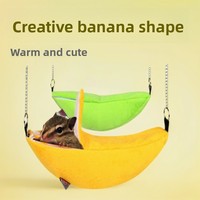 Plateforme de couchage confortable toutes saisons pour petits animaux, lit suspendu créatif en forme de banane pour hamsters, en polyester écologique