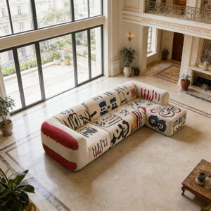 Sofá Seccional de Alta Gama con Estampado de Grafiti, Sofá Modular Personalizable, Muebles Inspirados en el Arte para <span class=keywords><strong>Interiores</strong></span> Modernos - Product Image 2