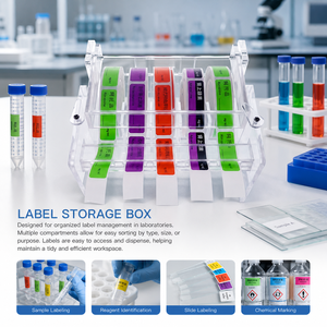 Caja de Almacenamiento de Etiquetas Acrílicas Degao de Varios Tamaños, Dispensador Transparente para 5/10/15 Rollos de Etiquetas para Laboratorio Médico y Hospital - Product Image 2