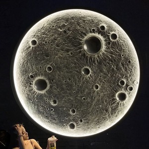 Lámpara de Pared Creativa con Forma de Luna 3D, Lámpara de Barra Circular de Lujo, Decoración Única para Camping - Product Image 5