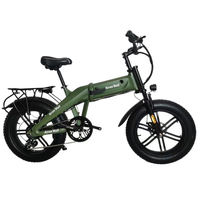 Vélo électrique pliable à pneus larges de 20 pouces pour adultes, 500W, batterie au lithium 48V, 7 vitesses, avec frein à disque