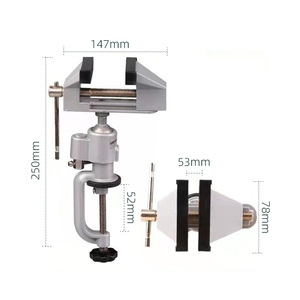 Yunbei YB Aluminum Alloy <b>Bench</b> Vise Smooth Jaw Bolt Mount For Drill Electric Grinder DIY Use - Product Image 3
