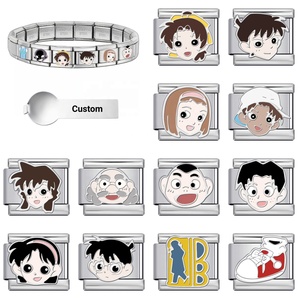 ขายส่งกำไลข้อมือสแตนเลสชุบแพลตตินั่มขนาด 9 มม. ลายการ์ตูนอนิเมะแบบกำหนดเอง สไตล์อิตาเลียน ขายดี - Product Image 1