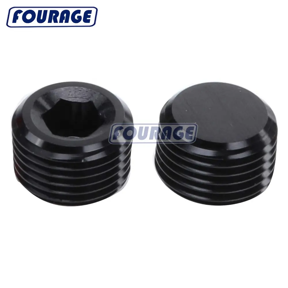 Fourage Universal Racing Parts High Performance Aluminum Anodized Thread Male NPT Hex Socket Allen Head Pipe Plugs