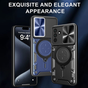 เคสกันกระแทกสำหรับ Samsung Galaxy A73 A72 A71 A55 A54 A53 A52 A51 A25 A36 A05 <span class=keywords><strong>5G</strong></span> พร้อมวงแหวนและฝาครอบสไลด์กล้อง - Product Image 2