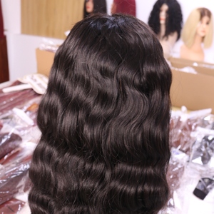 Peluca con malla frontal de cabello humano ondulado de cuerpo negro Natural de alta calidad estilo ondulado de longitud larga para mujeres negras oferta caliente de fábrica - Product Image 5