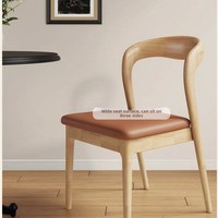 Chaise de Salle à Manger en Bois Massif de Style Italien avec Dossier, Design Moderne, Mobilier Assorti pour Table à Manger Simple