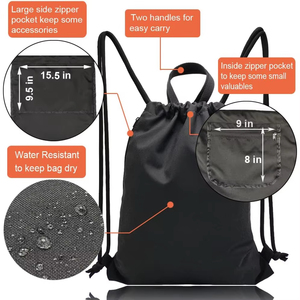 Custom Logo Gym Outdoor Travel Sports Men Women <strong>Waterproof</strong> Side Zipper Pocket Large <strong>Drawstring</strong> <strong>Bag</strong> - Product Image 2