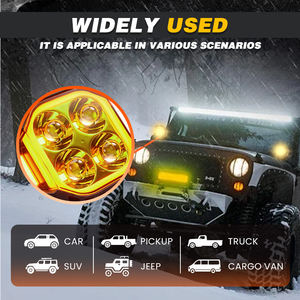 3인치 40W 노란색 DRL 듀얼 컬러 사각 LED 스팟 라이트 (오토바이, 트럭, 픽업트럭, 4x4 오프로드용) LED 안개등, 주행등, 작업등 - Product Image 3