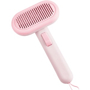 หวีกำจัดขนสัตว์เลี้ยงแบบกดปุ่มเดียว หัวกลมหลากสี ป้องกันการบาดผิว ด้ามจับกันลื่น อุปกรณ์สำหรับสัตว์เลี้ยงสำหรับสุนัขและแมว - Product Image 2