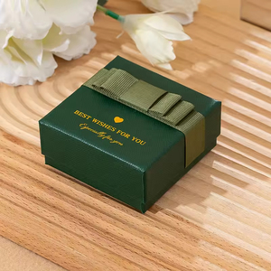 Custom Logo Modern Stylish Cardboard Paper Jewelry Packaging <b>Boxes</b> with Lid Necklace <b>Earring</b> Bowknot Ribbon Ring Box in Carton - Product Image 4