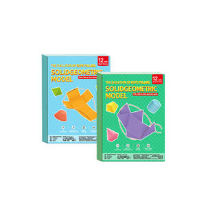 Kit de bricolage pour modèles géométriques solides, 12 ensembles, jouet éducatif pour adolescents, apprentissage de la géométrie, livre d'activités pratiques, sciences - Product Image 1