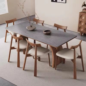 Ensemble <span class=keywords><strong>table</strong></span> et 6 chaises rembourrées, structure en bois massif, pour salle à manger et <span class=keywords><strong>cuisine</strong></span> - Product Image 5