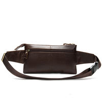 Sacs banane en cuir vintage unisexe ceinture réglable sac pochette en cuir véritable sac de poitrine sac de taille fermeture à glissière en forme de tonneau