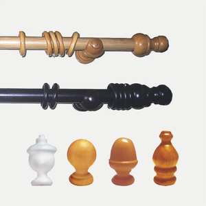 Tringles à rideaux modernes et élégantes en bois pour le salon - Product Image 1