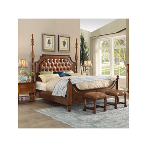 Goodwin italiano classico stile antico in legno massello camera da letto Set di lusso casa camera da letto GMB65 - Product Image 1