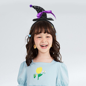 Serre-tête de sorcière pour Halloween, accessoire de fête, coiffe en plastique avec nœud 3D pour enfants - Product Image 1
