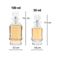 Bouteille de parfum vide de luxe 50ml 100ml bouteille de parfum en verre rechargeable transparent flacon pulvérisateur unique