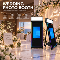 Kiosque Photobooth Portable Miroir Magique avec Appareil Photo Reflex Numérique et Écran Tactile, Machine Photobooth Selfie pour Entreprise de Location