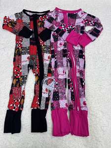 OEM Toptan Çocuk Unisex Sonbahar Rastgele Batı Baskılı Bambu Uzun Kollu Çift Fermuarlı Tulum Bebekler ve Yürümeye Başlayan Çocuklar İçin Günlük - Product Image 2