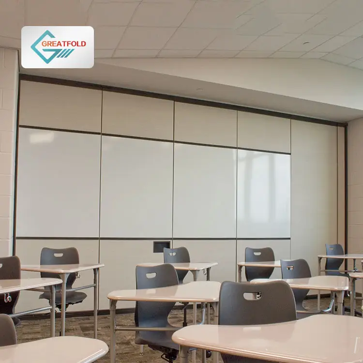 Parede deslizante operável do quadro branco da escola à prova de som que empilha paredes móveis partição para sala de aula