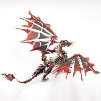 Model Puzzle 3D Naga Pemadam Kebakaran Besar Berbahan Logam 497-Piece, Mainan Edukasi DIY untuk Anak-Anak & Remaja