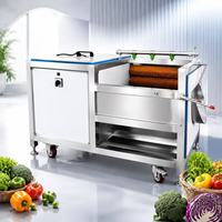 Industriële voedselverwerkingsborstelwasmachine van roestvrij staal voor het reinigen van groenten en fruit