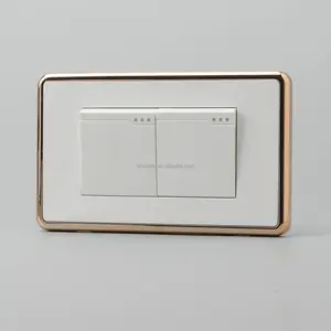 118 Us American Gold Frame White Pc Light Electric Outlet Wall Plates And Covers interruptor switch