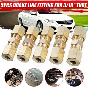 Conector de compresión reductor recto de latón, 5 uds., tubo de 3/16 pulgadas de diámetro exterior, unión de líneas de freno hidráulico, 33 x 10 mm - Product Image 1