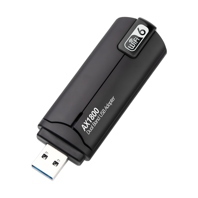 USB3.0 WiFi 6 Adapter 1800 Dual Band Wireless Network Card 802.11AX AX1800 2.4G 5GHz USB Compatible for Win7 11 LAN External