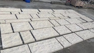 Revestimiento de pared exterior de superficie dividida natural personalizado Azulejo de piedra caliza beige para revestimiento de pared exterior - Product Image 3