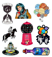 100 teile/paket wasserdichte Raum Astronaut Cartoon Graffiti Aufkleber für Gepäck Auto Wasser Cup