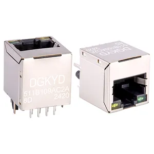 顶部插入RJ45以太网连接器，内部隔离变压器180度直insertionDGKYD511B109AC2A8D