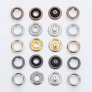 High Quality Plating Color Silver Copper Antique Brass Metal Four Parts Five Claw Ring Prong Snap Button For Clothes