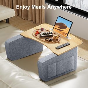 Plateau TV pour manger sur le canapé avec tablette et fente pour téléphone, plateau de table de <span class=keywords><strong>lit</strong></span> pour manger et <span class=keywords><strong>ordinateur</strong></span> <span class=keywords><strong>portable</strong></span> avec accoudoirs - Product Image 4